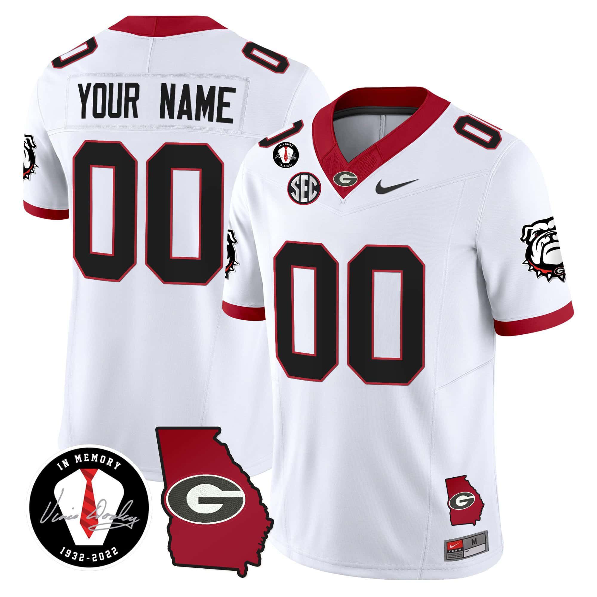 Men Georgia Bulldogs White 2024 Nike Vapor Custom NCAA Jersey style 1